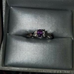 Zales Amethyst/Diamond Engagement Ring
